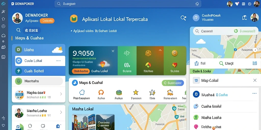 Antarmuka DEWAPOKER menunjukkan informasi cuaca lokal yang akurat.