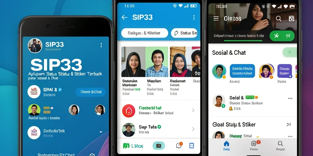 Tampilan antarmuka SIP33 dengan berbagai stiker menarik