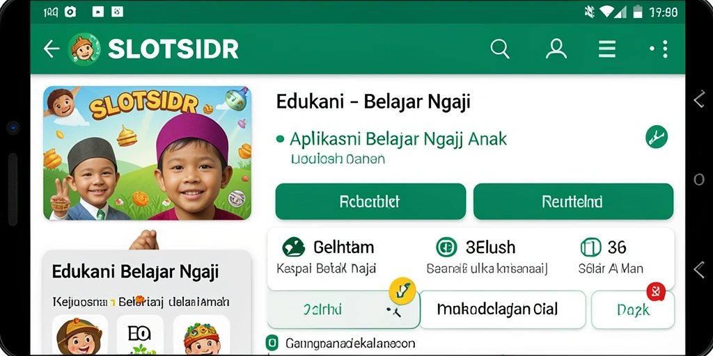 Antarmuka aplikasi SLOTSIDR yang ramah anak untuk belajar ngaji.