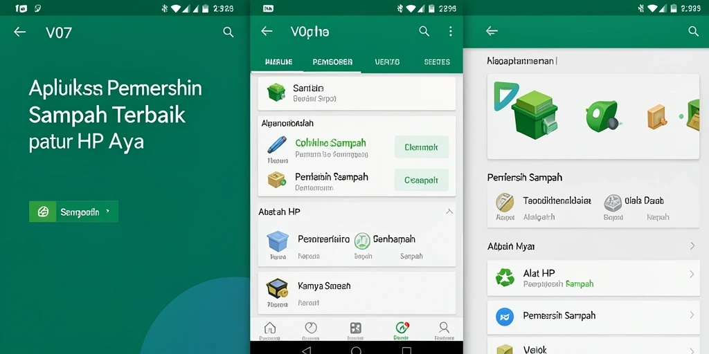 Antarmuka V07 yang intuitif untuk pembersihan sampah.